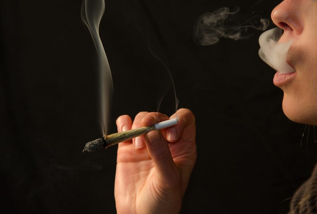 smoking a pre roll